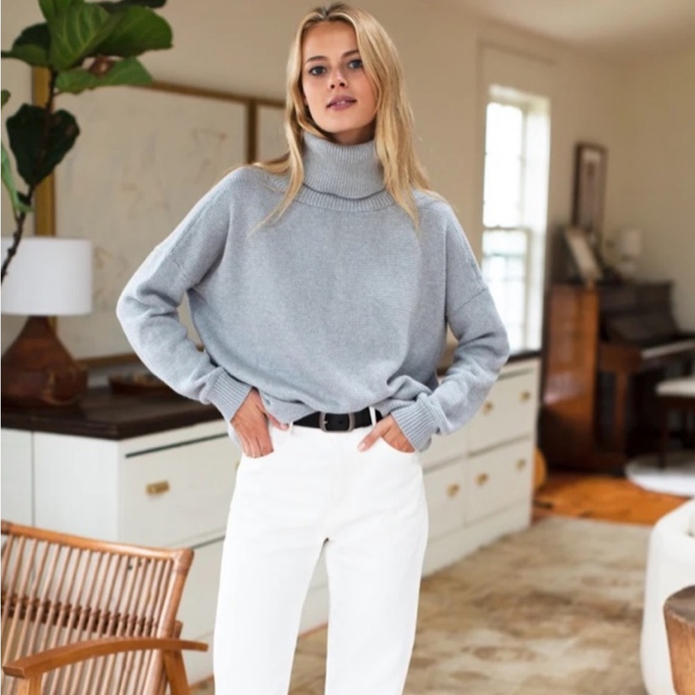Emerson Fry Carolyn Turtleneck Sweater - Grey Organic Size Small